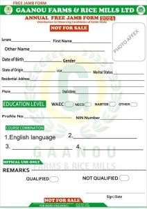 Jamb Form